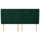 sengegavl med kanter 163x23x118/128 cm fløjl mørkegrøn