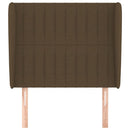 sengegavl med kanter 83x23x118/128 cm stof mørkebrun