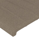 sengegavl med kanter 83x23x118/128 cm stof gråbrun