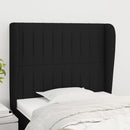 sengegavl med kanter 93x23x118/128 cm stof sort
