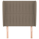 sengegavl med kanter 93x23x118/128 cm stof gråbrun