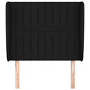 sengegavl med kanter 103x23x118/128 cm stof sort