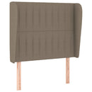 sengegavl med kanter 103x23x118/128 cm stof gråbrun