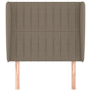sengegavl med kanter 103x23x118/128 cm stof gråbrun