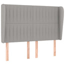 sengegavl med kanter 147x23x118/128 cm stof lysegrå