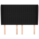 sengegavl med kanter 147x23x118/128 cm stof sort