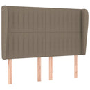 sengegavl med kanter 147x23x118/128 cm stof gråbrun