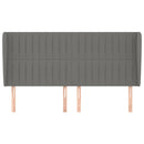 sengegavl med kanter 163x23x118/128 cm stof mørkegrå