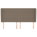 sengegavl med kanter 163x23x118/128 cm stof gråbrun