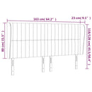 sengegavl med kanter 163x23x118/128 cm stof cremefarvet