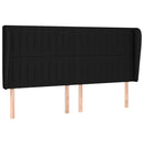 sengegavl med kanter 183x23x118/128 cm stof sort