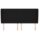 sengegavl med kanter 183x23x118/128 cm stof sort