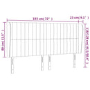 sengegavl med kanter 183x23x118/128 cm stof sort