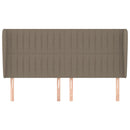 sengegavl med kanter 183x23x118/128 cm stof gråbrun