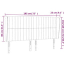 sengegavl med kanter 183x23x118/128 cm stof cremefarvet