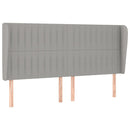 sengegavl med kanter 203x23x118/128 cm stof lysegrå