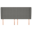 sengegavl med kanter 203x23x118/128 cm stof mørkegrå
