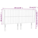 sengegavl med kanter 203x23x118/128 cm stof sort