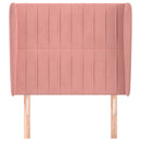 sengegavl med kanter 83x23x118/128 cm fløjl pink