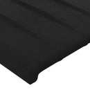 sengegavl med kanter 93x23x118/128 cm fløjl sort