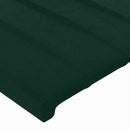 sengegavl med kanter 93x23x118/128 cm fløjl mørkegrøn