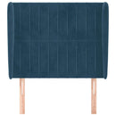 sengegavl med kanter 103x23x118/128 cm fløjl mørkeblå
