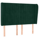 sengegavl med kanter 147x23x118/128 cm fløjl mørkegrøn
