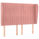 sengegavl med kanter 147x23x118/128 cm fløjl lyserød