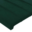 sengegavl med kanter 163x23x118/128 cm fløjl mørkegrøn