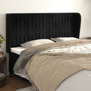 sengegavl med kanter 183x23x118/128 cm fløjl sort