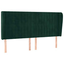 sengegavl med kanter 183x23x118/128 cm fløjl mørkegrøn