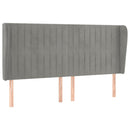 sengegavl med kanter 203x23x118/128 cm fløjl lysegrå