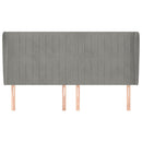 sengegavl med kanter 203x23x118/128 cm fløjl lysegrå