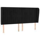 sengegavl med kanter 203x23x118/128 cm fløjl sort