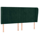 sengegavl med kanter 203x23x118/128 cm fløjl mørkegrøn
