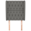 sengegavl med kanter 83x23x118/128 cm stof mørkegrå