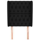 sengegavl med kanter 83x23x118/128 cm stof sort