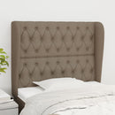 sengegavl med kanter 103x23x118/128 cm stof gråbrun