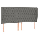 sengegavl med kanter 203x23x118/128 cm stof mørkegrå