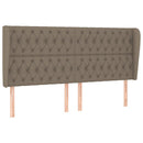 sengegavl med kanter 203x23x118/128 cm stof gråbrun
