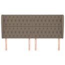 sengegavl med kanter 203x23x118/128 cm stof gråbrun