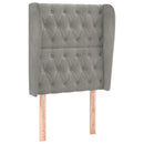 sengegavl med kanter 83x23x118/128 cm fløjl lysegrå