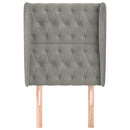 sengegavl med kanter 83x23x118/128 cm fløjl lysegrå