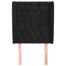 sengegavl med kanter 83x23x118/128 cm fløjl sort