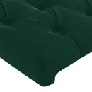 sengegavl med kanter 147x23x118/128 cm fløjl mørkegrøn