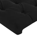 sengegavl med kanter 163x23x118/128 cm fløjl sort