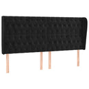 sengegavl med kanter 183x23x118/128 cm fløjl sort
