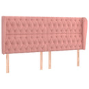 sengegavl med kanter 203x23x118/128 cm fløjl lyserød