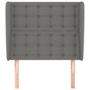 sengegavl med kanter 83x23x118/128 cm stof mørkegrå
