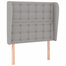 sengegavl med kanter 93x23x118/128 cm stof lysegrå
